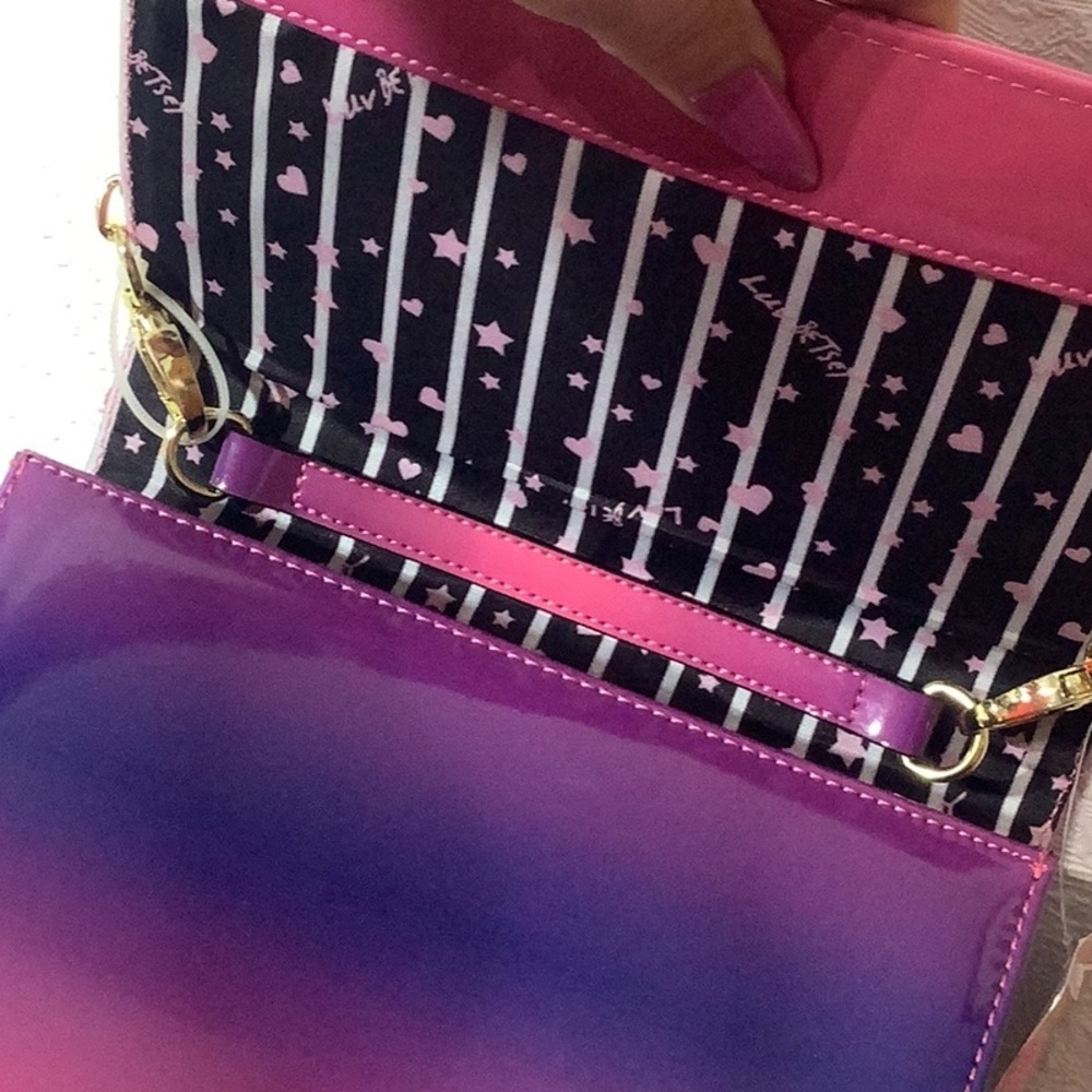 Betsey Johnson NEW - Patent Wallet - ombre Fuchsia - LBellen - LUV BETSEY LB - Picture 8 of 13
